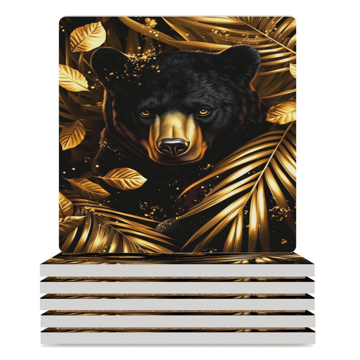 Ceramic Coasters Set of 6 Cork Backing W37638