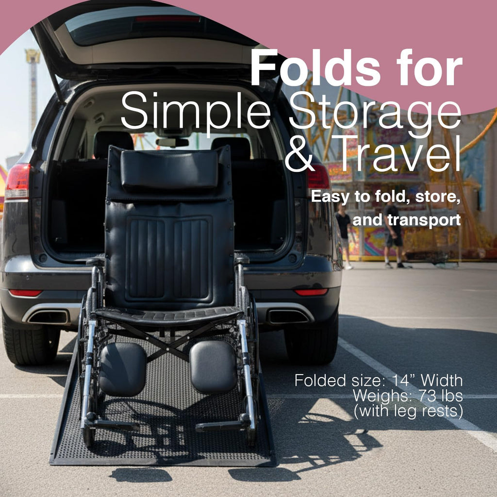 24" Wide Seat Bariatric Reclining Manual Wheelchair with Elevating Leg Rests O731