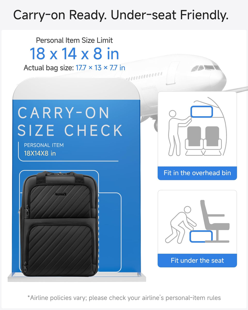 Black Softside Underseat Carry On Bag Z328869