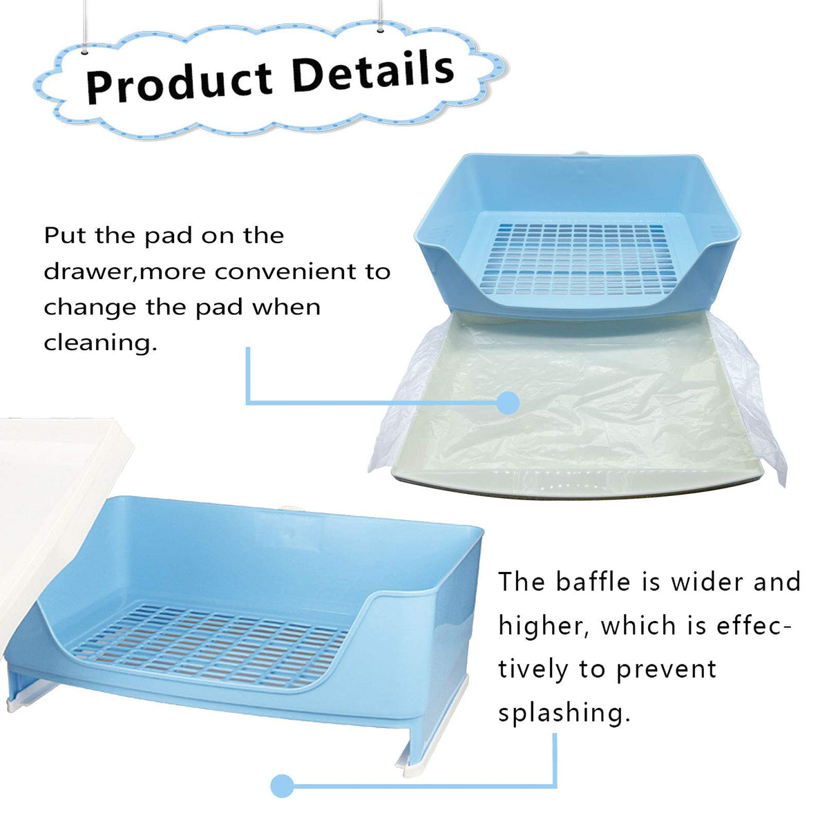 Plastic Rabbit Litter Box with Drawer J704