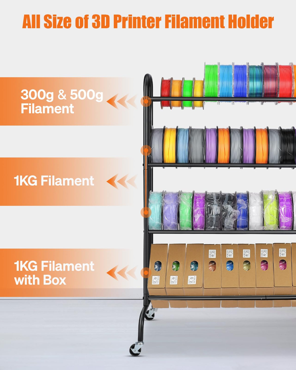 3D Printer Filament Storage Rack with Wheels X136