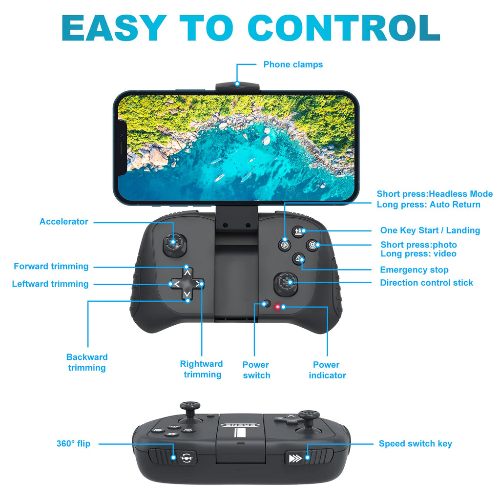 Foldable 1080P Camera Drone with 2 Batteries O955486