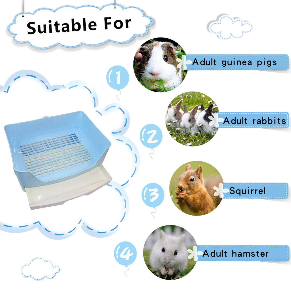 Plastic Rabbit Litter Box with Drawer J704
