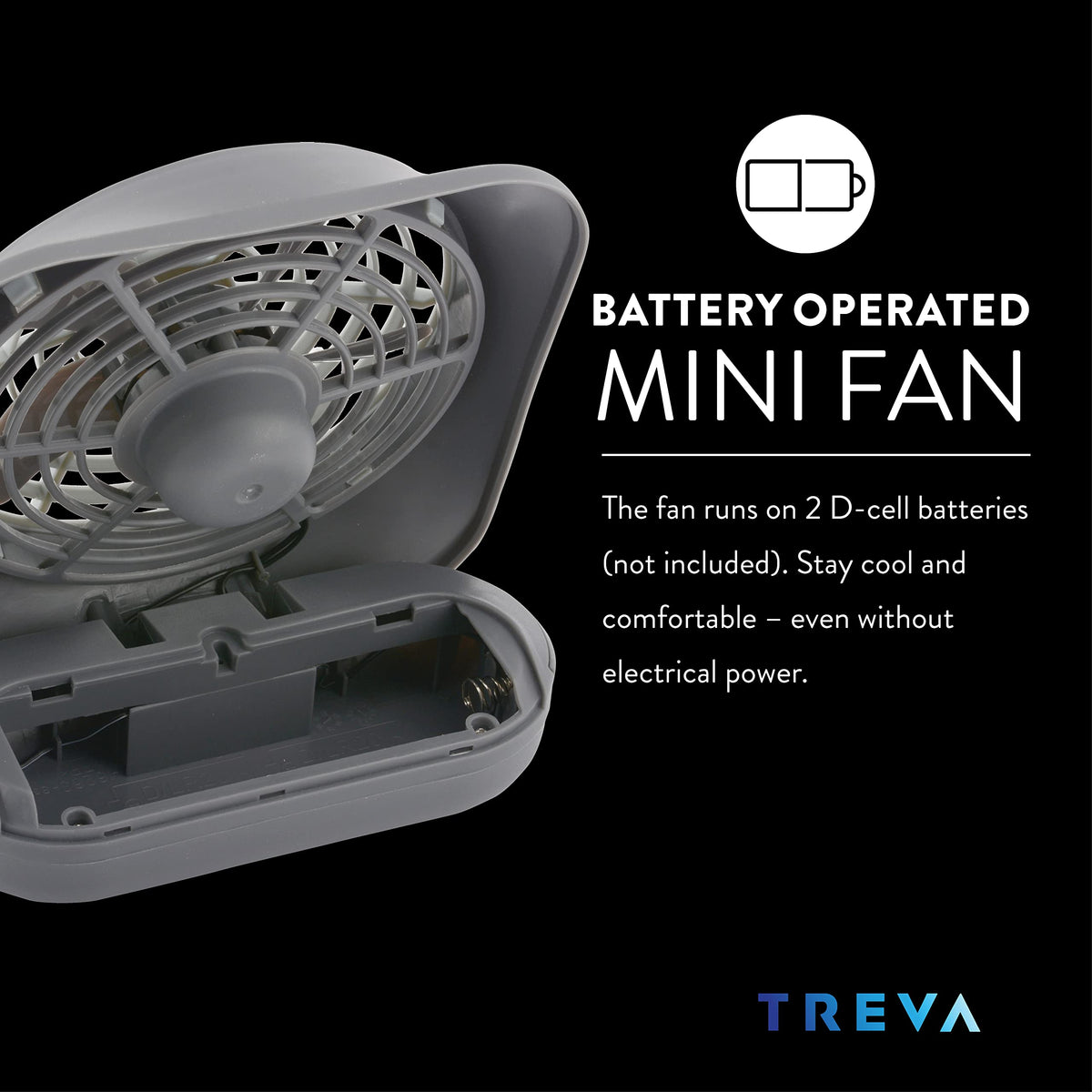 Portable Battery Powered Desk Fan 2-Speed Dark Blue Y75316
