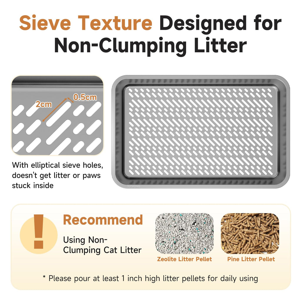 Stainless Steel Sifting Litter Box F2344