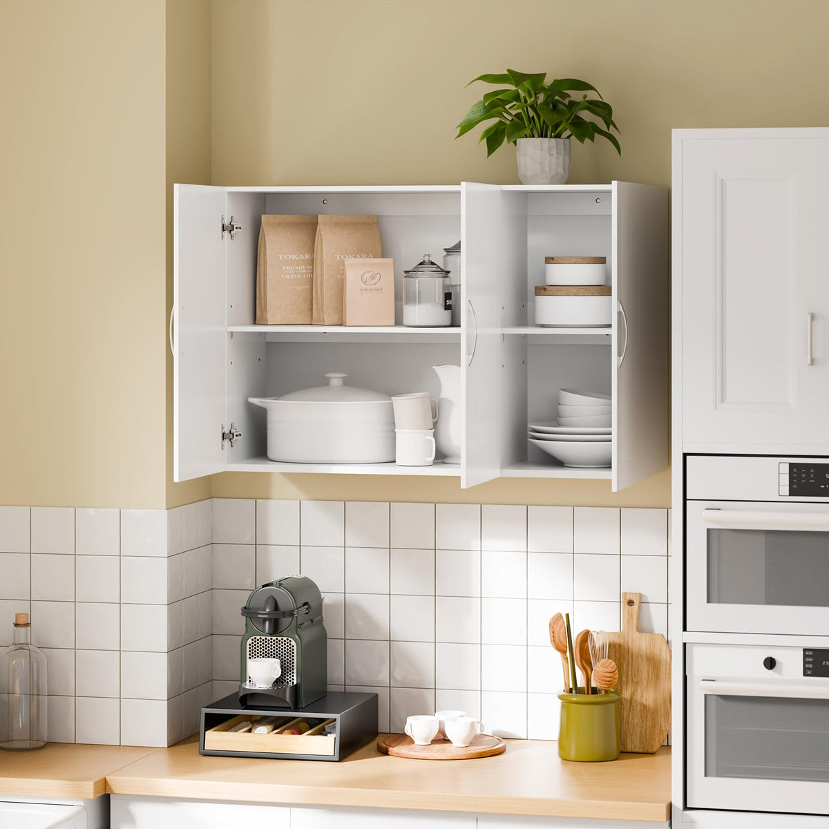 White 3-Door Bathroom Wall Cabinet P922