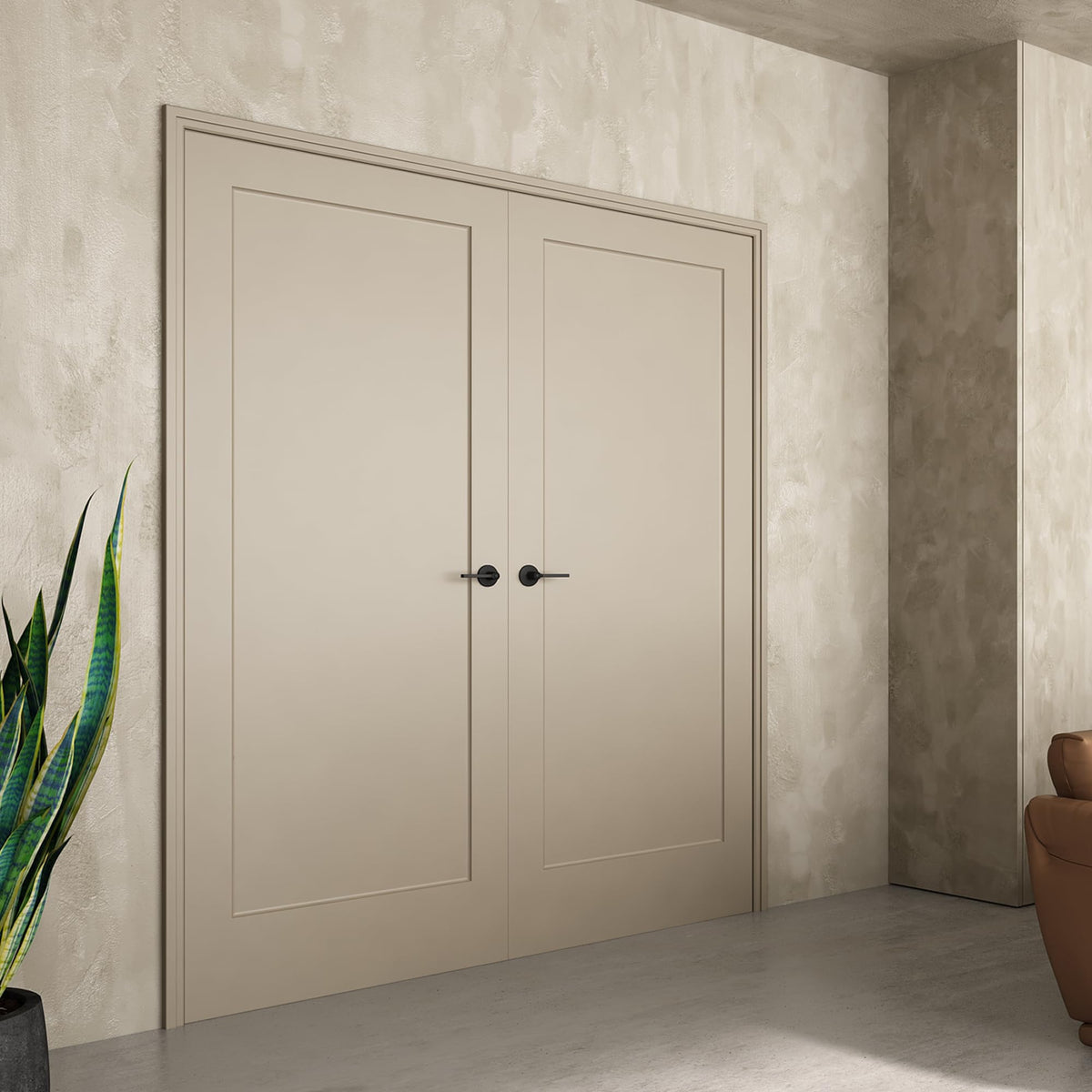 24"x80" 1-Panel Shaker Style White Primed Hollow Core Interior Door Slab H124381