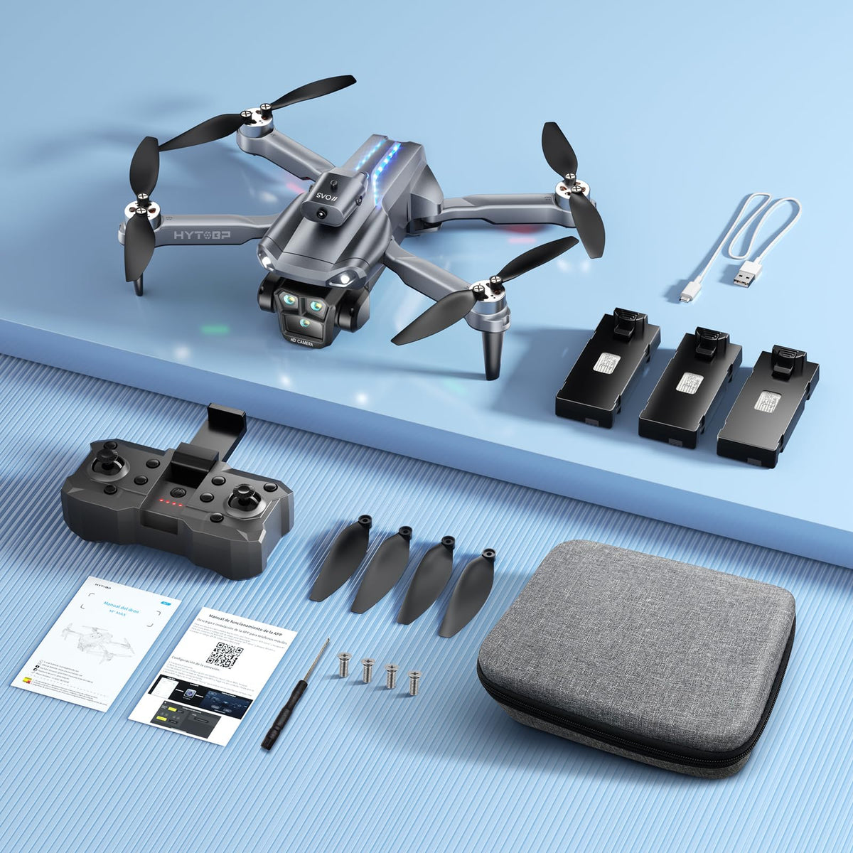 Foldable Mini Drone with Camera 1080P, 3 Batteries I480