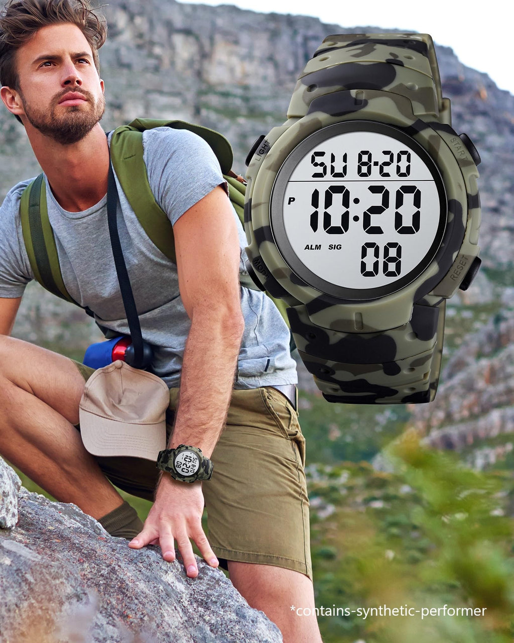 Digital Watch Mens Waterproof Sport Wristwatch G7891