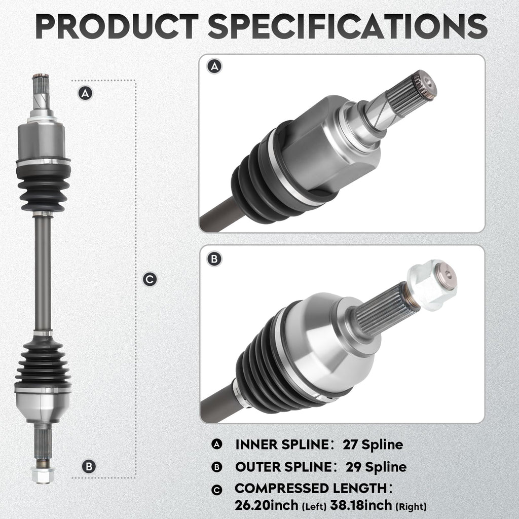 Left & Right Front CV Axle Shaft Assembly 2PCs E70651