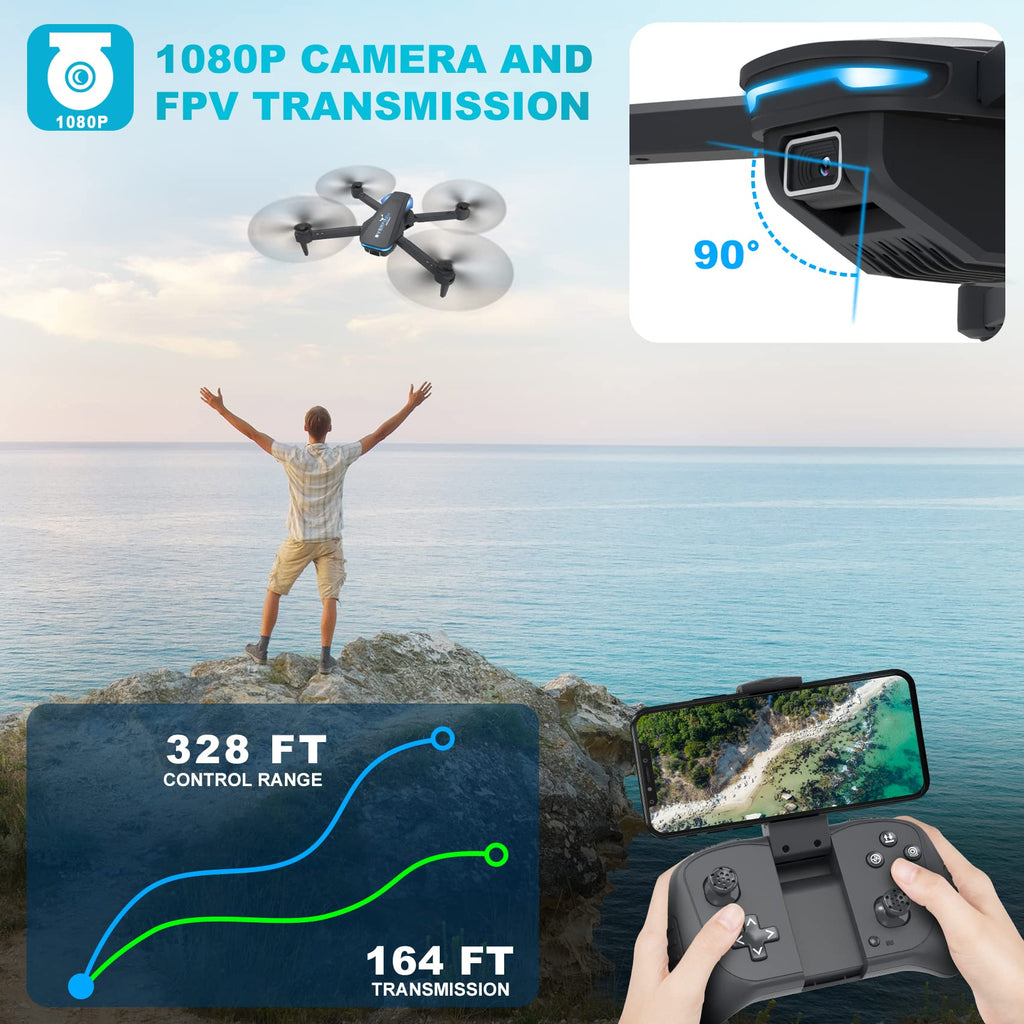 Foldable 1080P Camera Drone with 2 Batteries O955486