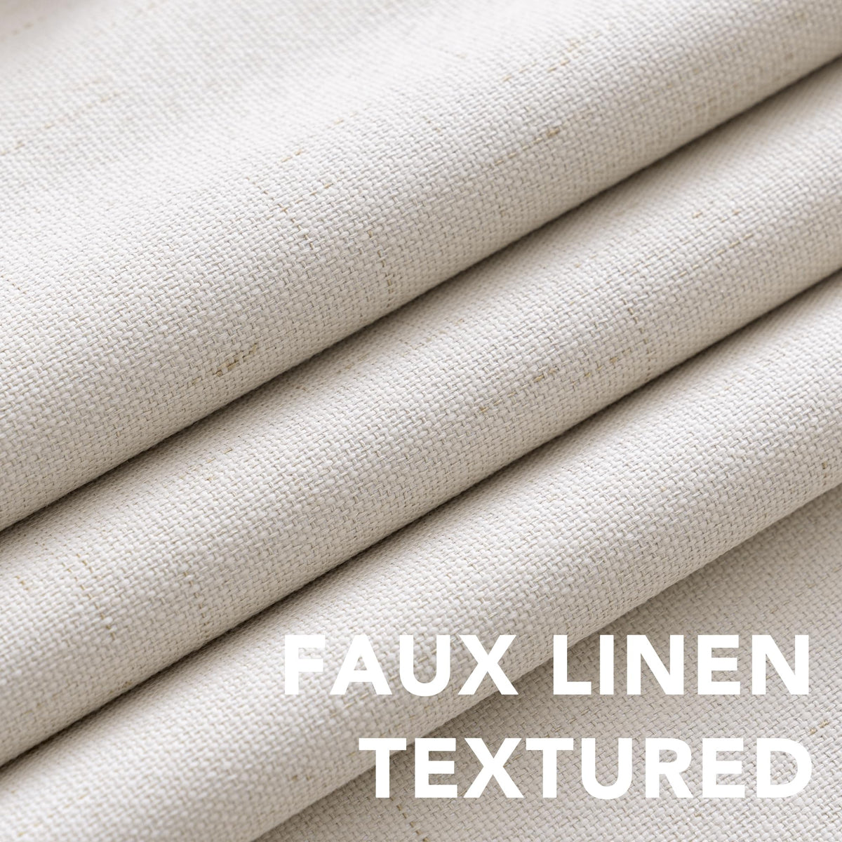 100% Blackout Linen Curtains 84" L 2 Panels Ivory U473