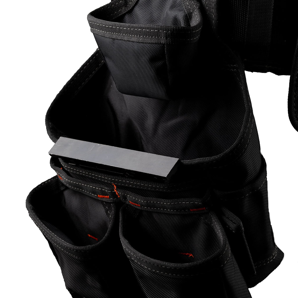 Black 1680 Denier Poly Carpenter’s Tool Belt with Suspenders N635116