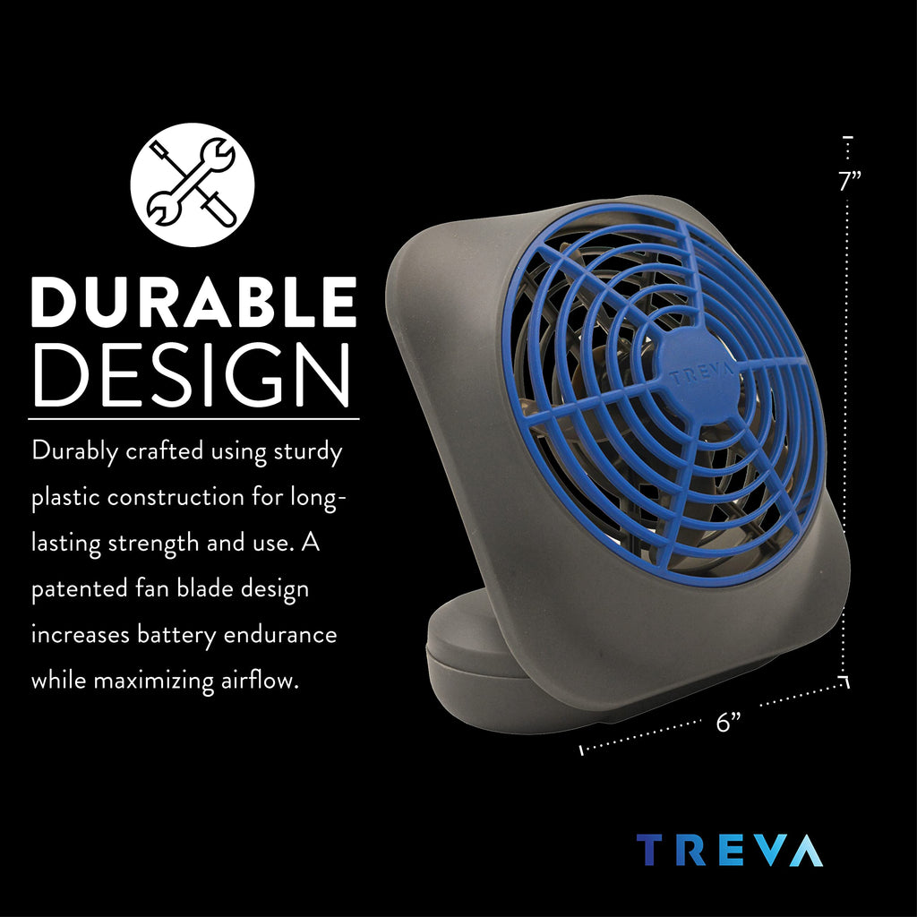 Portable Battery Powered Desk Fan 2-Speed Dark Blue Y75316