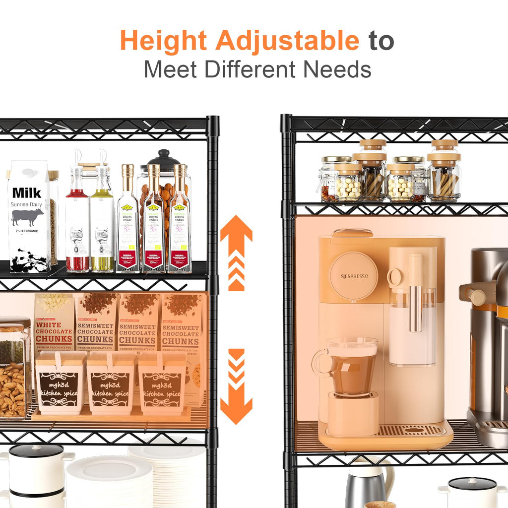 5-Tier Heavy Duty Metal Shelving Unit on Lockable Wheels T5383
