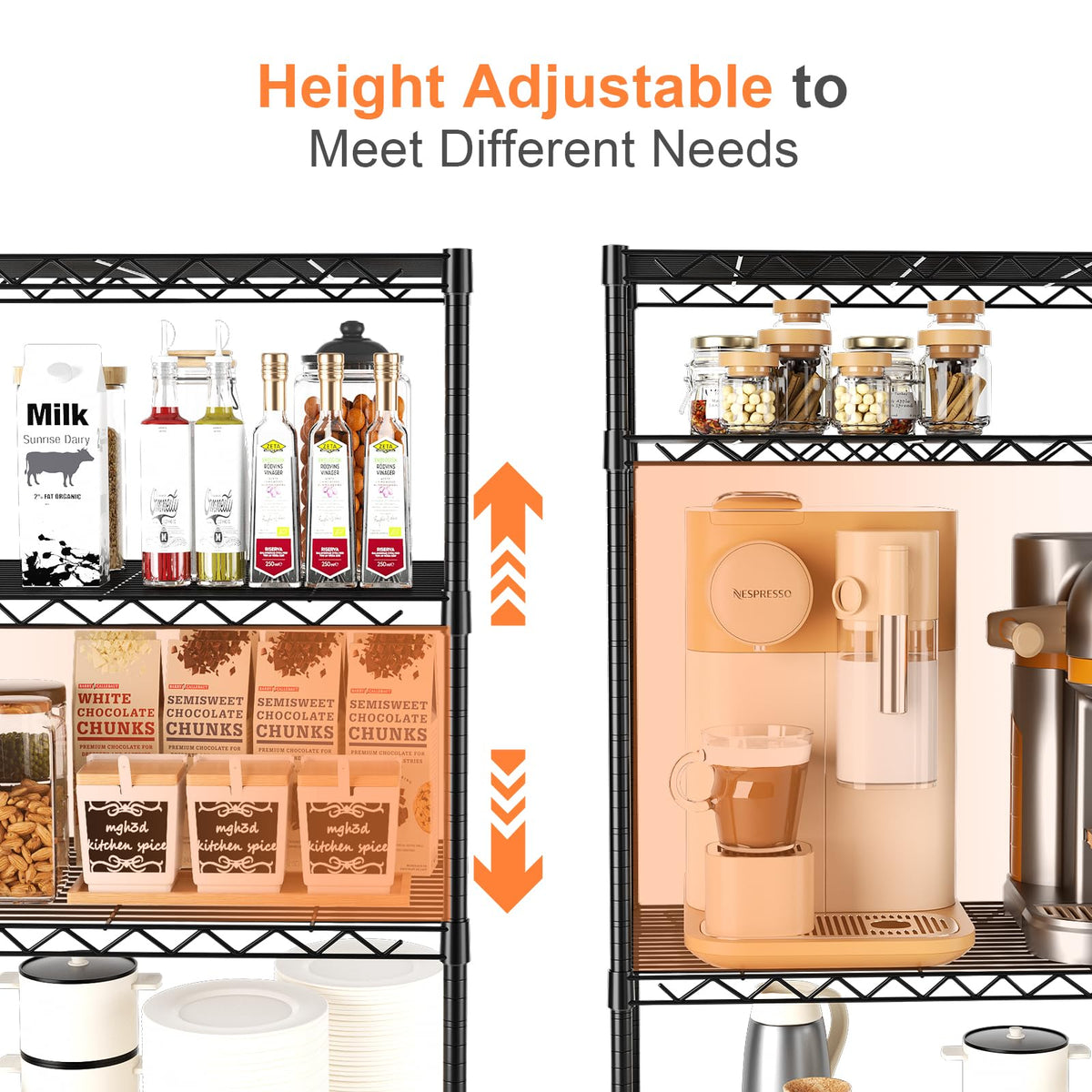 5-Tier Heavy Duty Metal Shelving Unit on Lockable Wheels T5383
