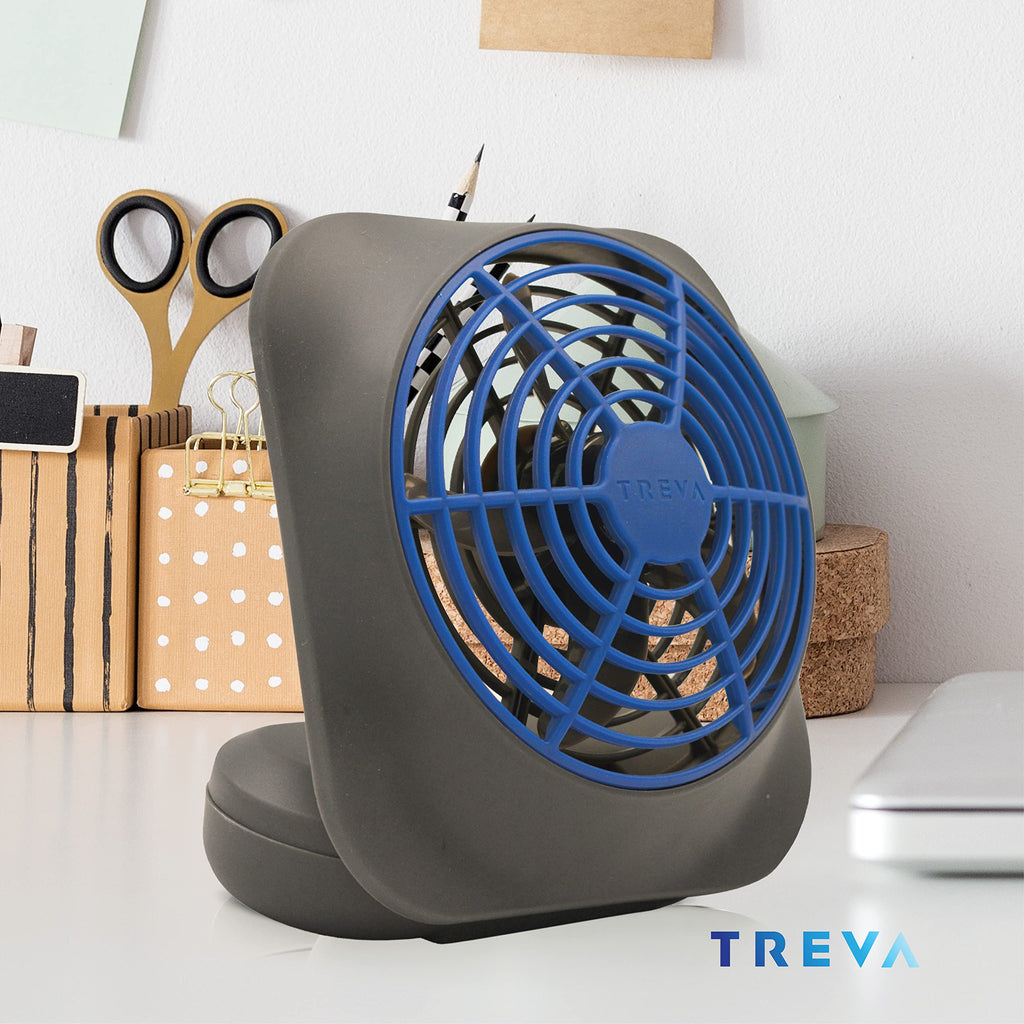 Portable Battery Powered Desk Fan 2-Speed Dark Blue Y75316