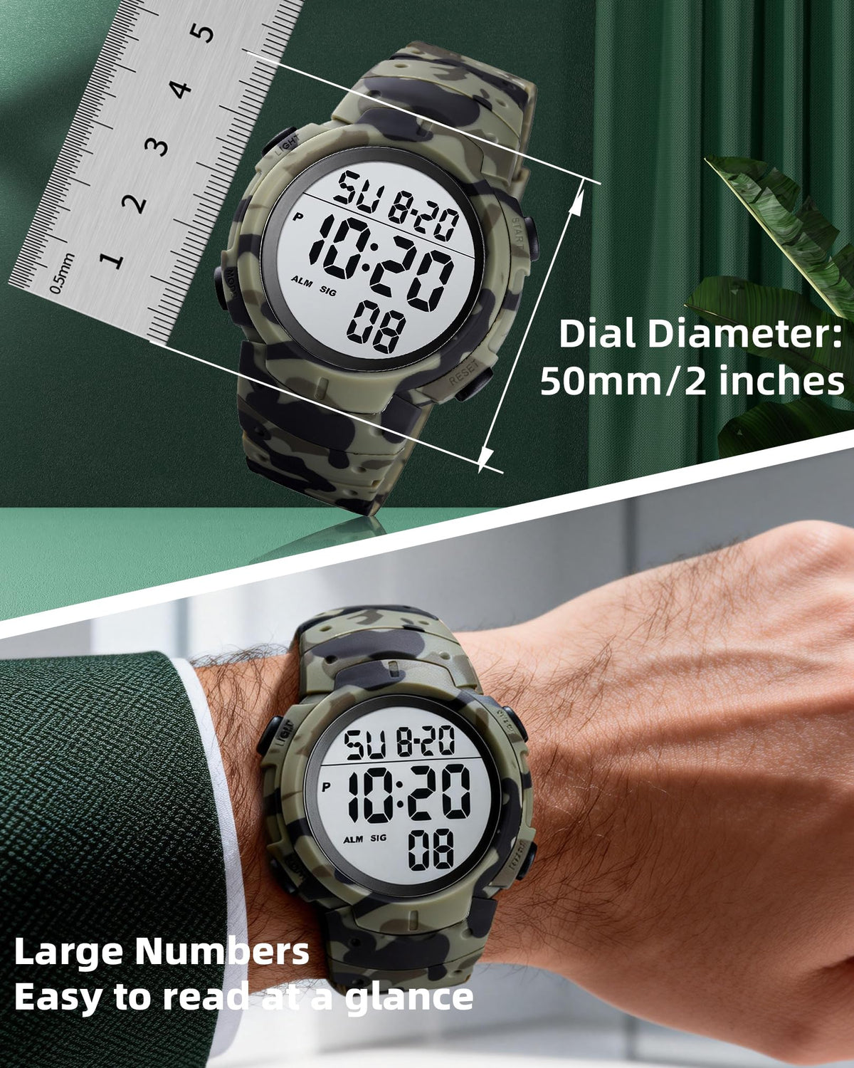 Digital Watch Mens Waterproof Sport Wristwatch G7891