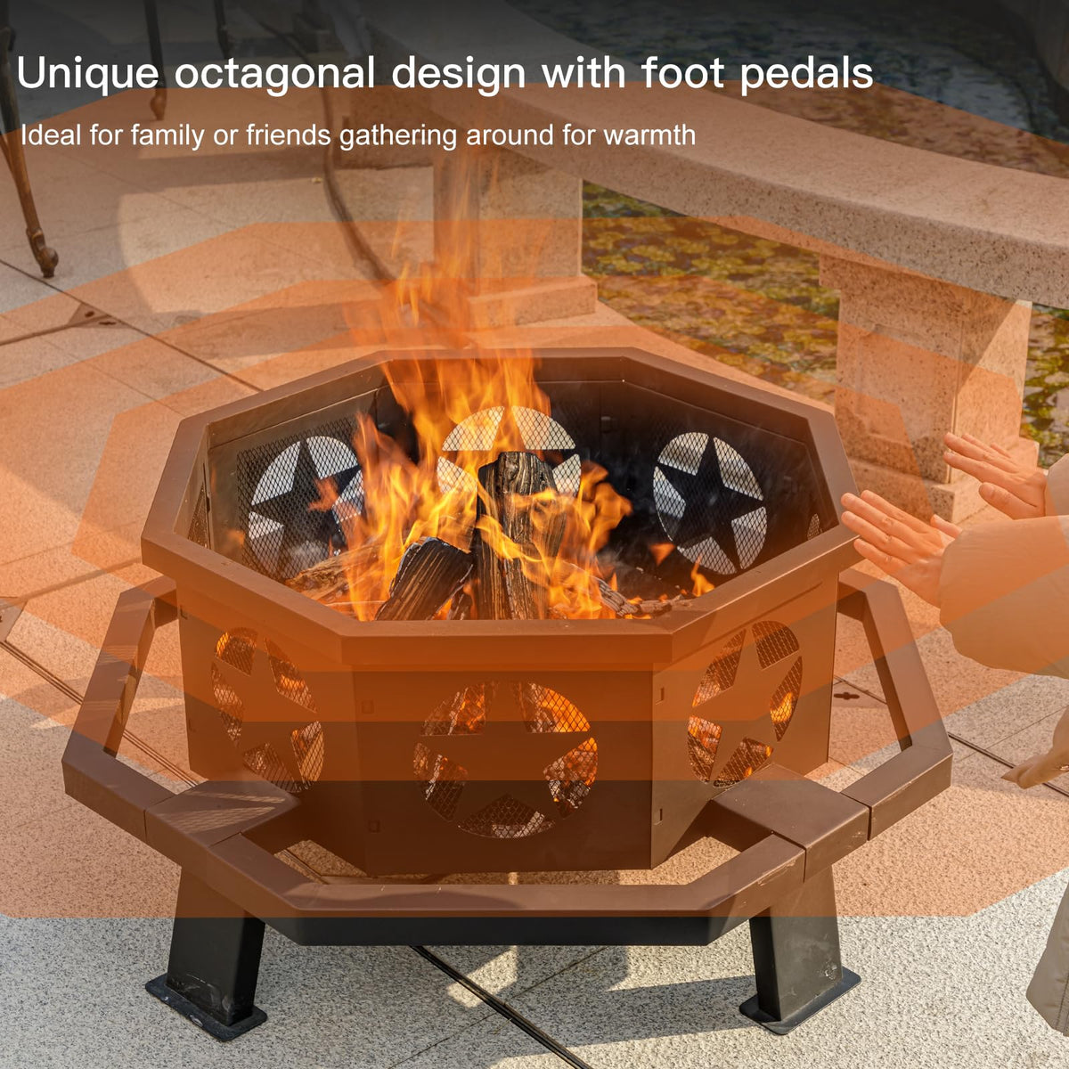 32 inch Fire Pit with Fire Poker O2938