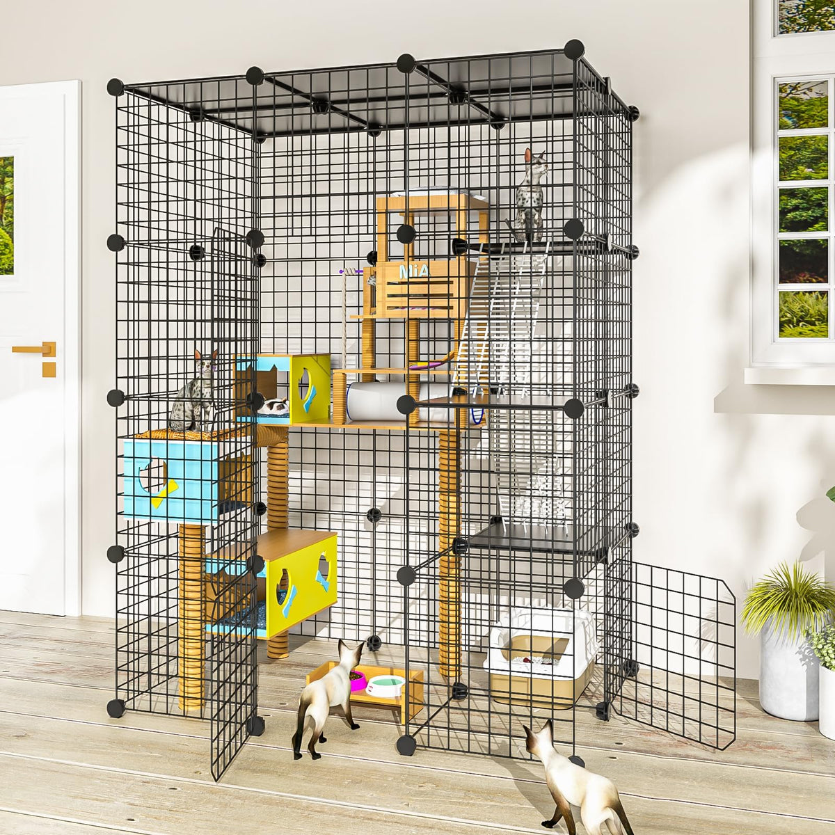 Large Detachable Metal Wire Cat Enclosure X9454