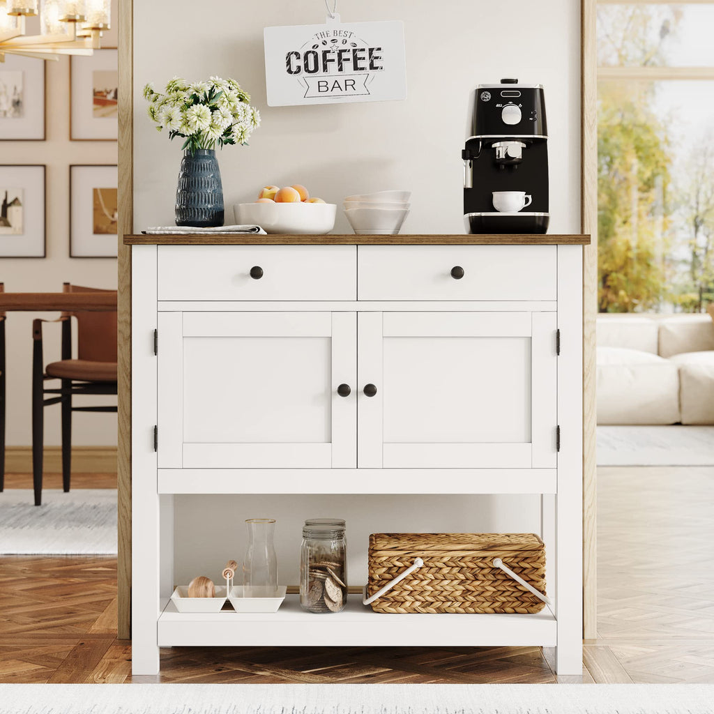 White Console Table with Storage J460818