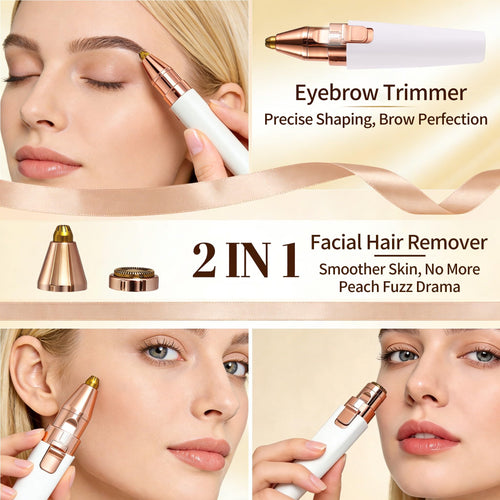 2 in 1 Electric Facial Hair Removal Device with LED Light Y445983