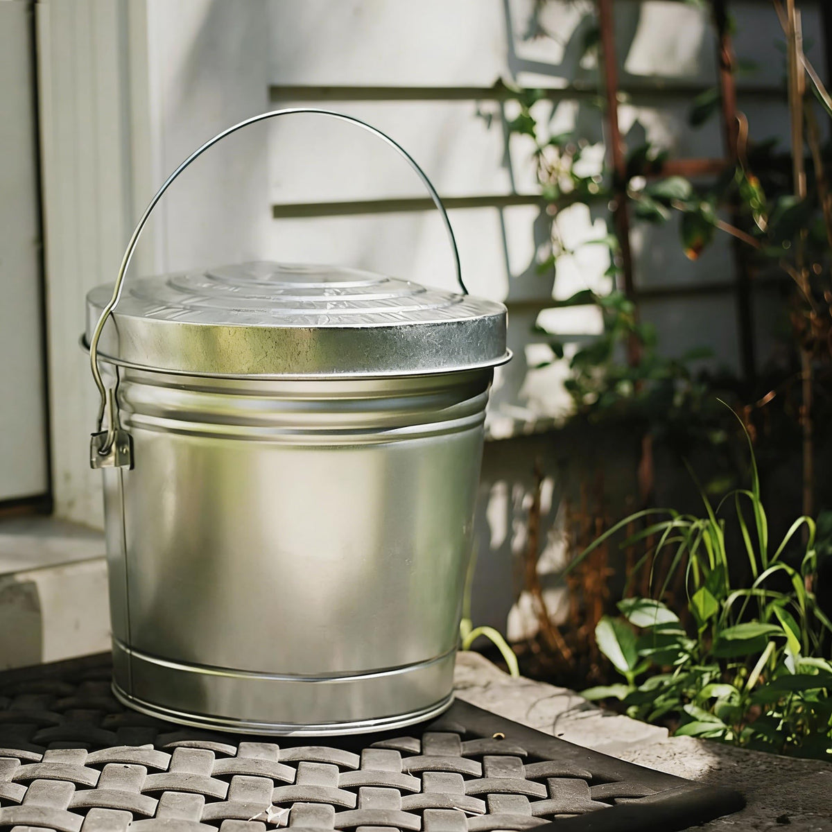 6 Gallon Galvanized Steel Storage Can with Locking Lid T94623