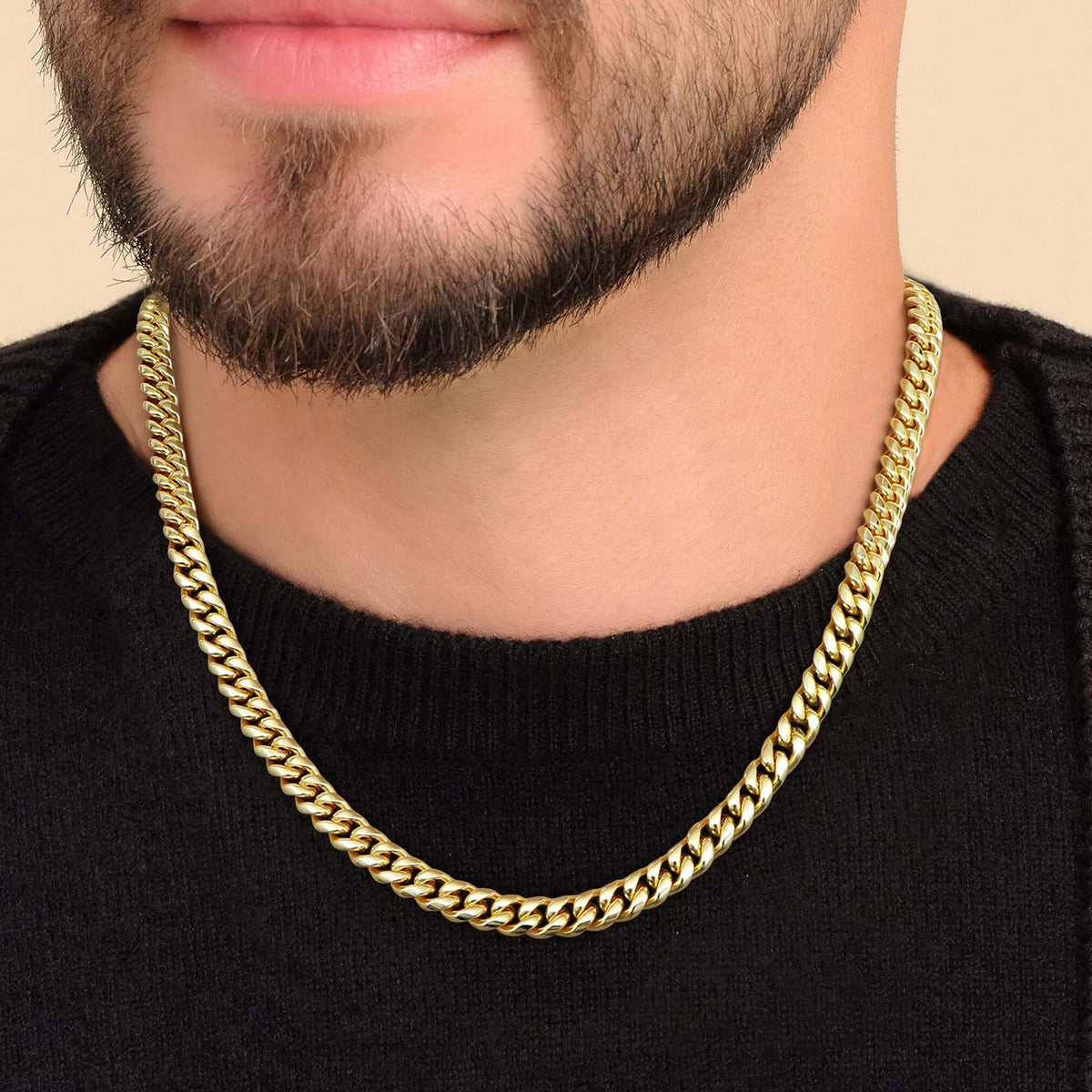 Gold Cuban Link Chain 5-14mm Stainless Steel F8021