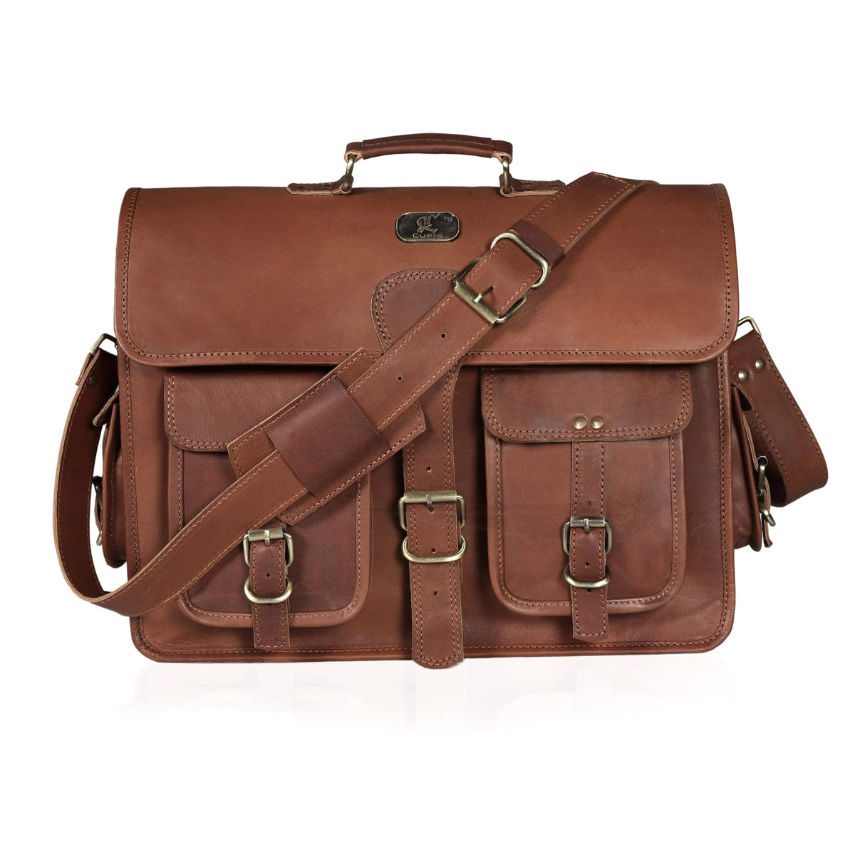 18 Inch Full Grain Buffalo Leather Laptop Briefcase R323125