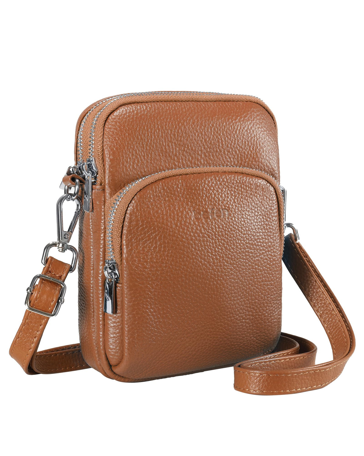 Small Genuine Leather Crossbody Bag with RFID Blocking Card Slots V48944