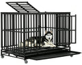 48 Inch Heavy Duty Metal Dog Crate with Double Door J82536