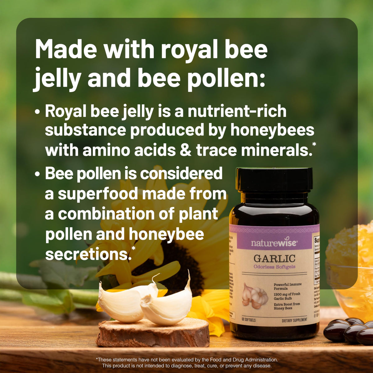 Odorless Garlic Softgels with Royal Jelly & Pollen S1005