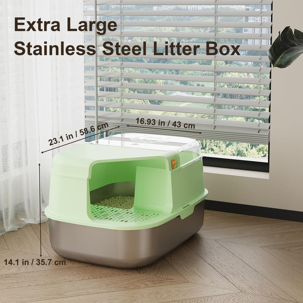 3-in-1 Convertible Cat Litter Box with Litter Trapping Grid J6171