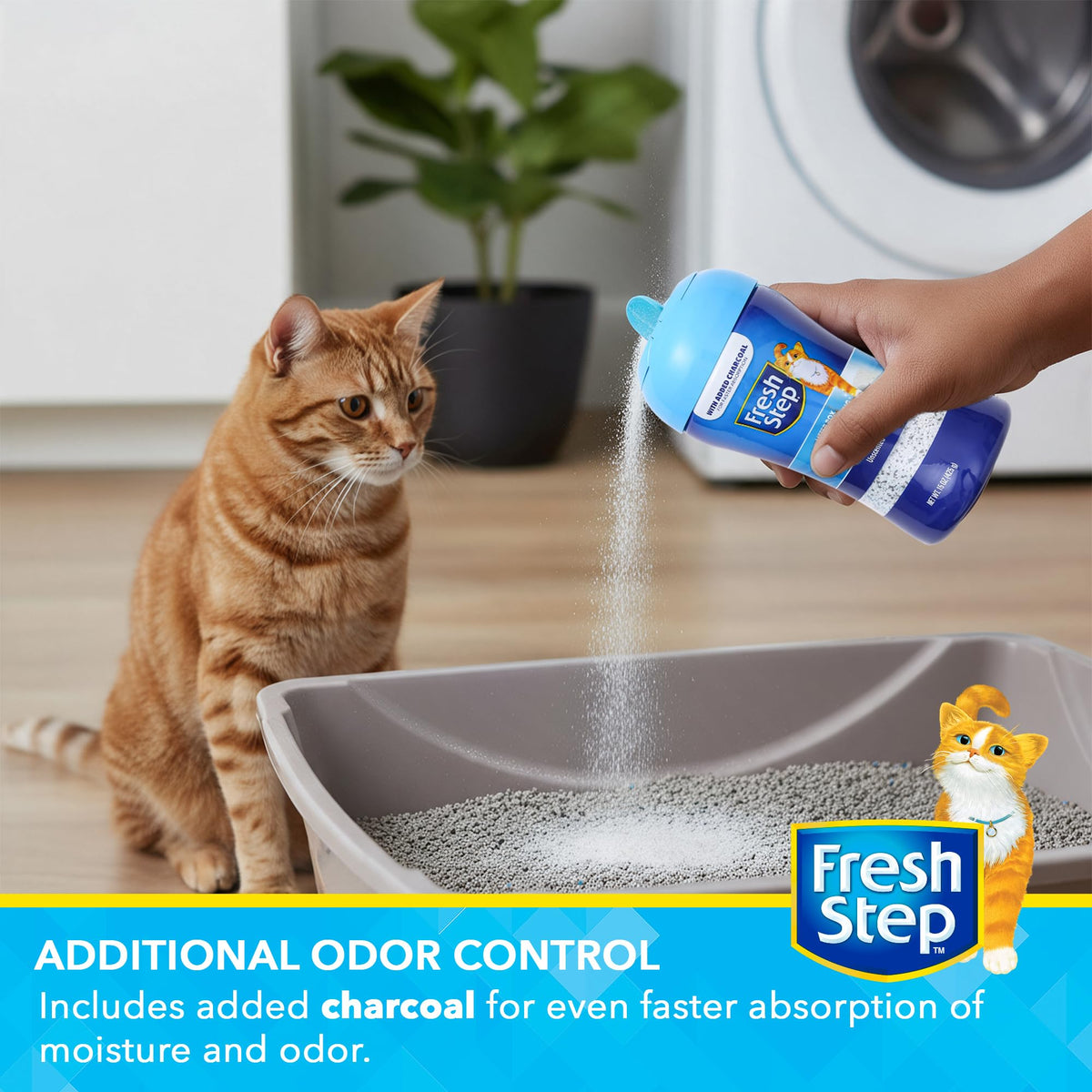 Charcoal Odor Eliminating Cat Litter Box Powder, 15 Oz Y2664