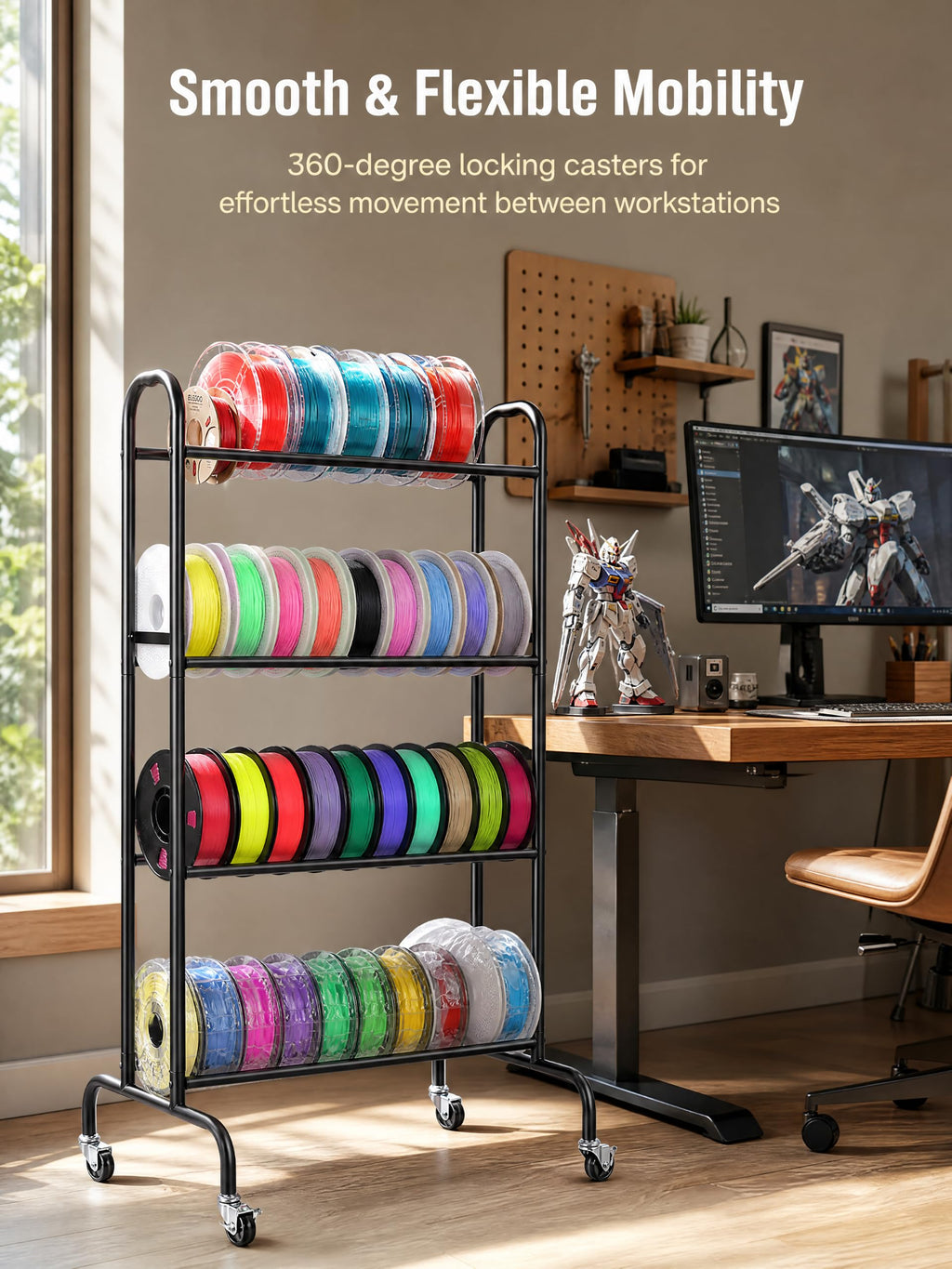 3D Printer Filament Storage Rack with Wheels X136