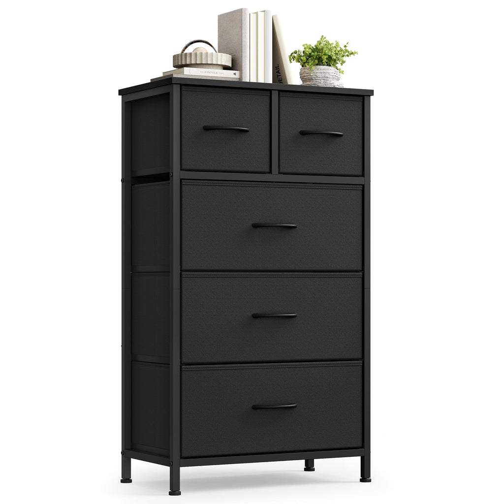 Tall Dresser with 5 Fabric Drawers O842