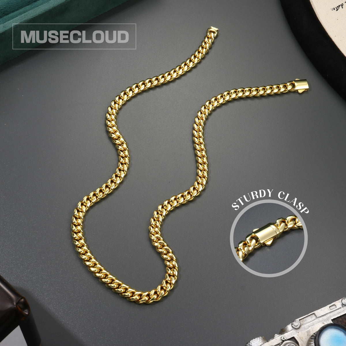 Gold Cuban Link Chain 5-14mm Stainless Steel F8021