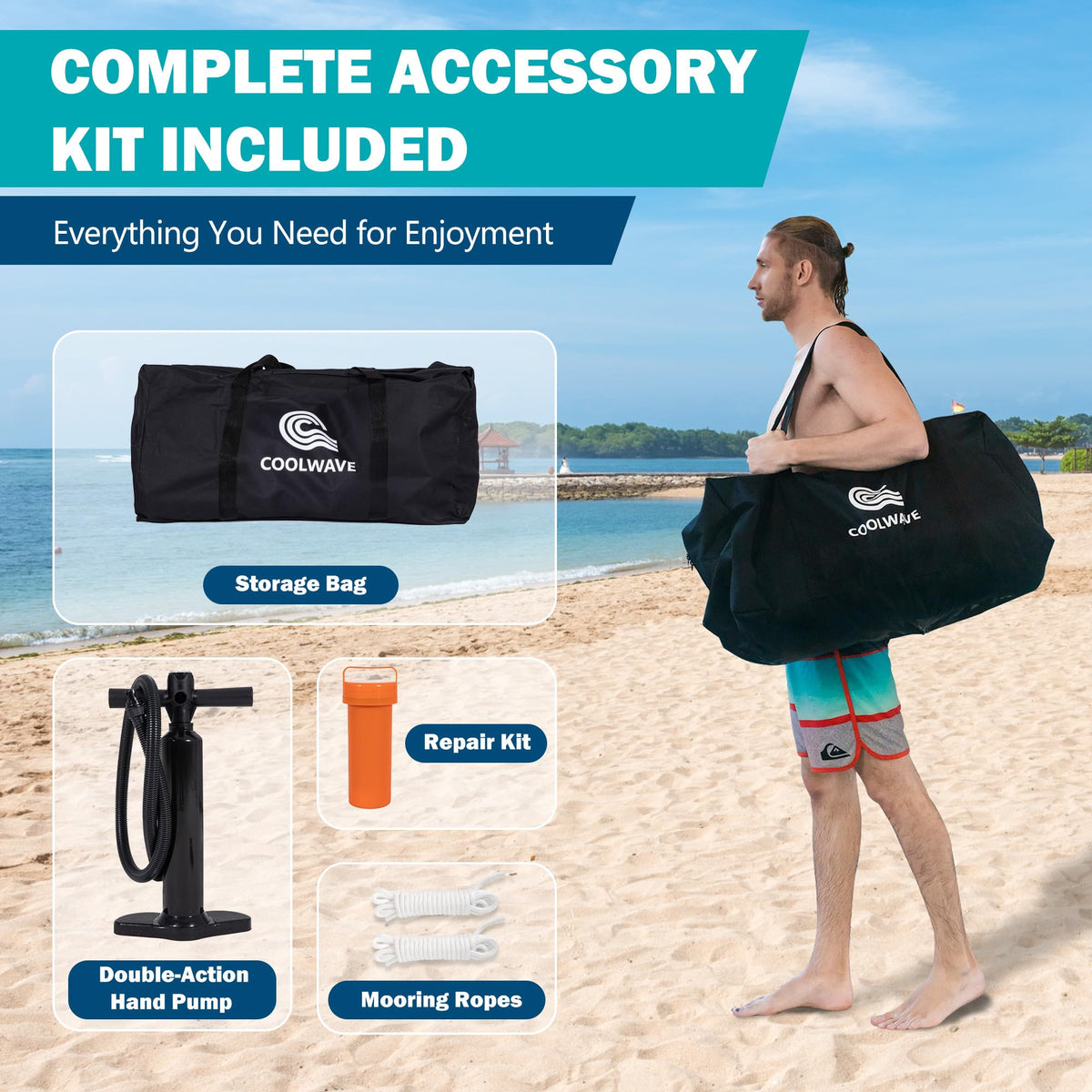 Inflatable Water Hammock Floating Dock with Cup Holders D72109
