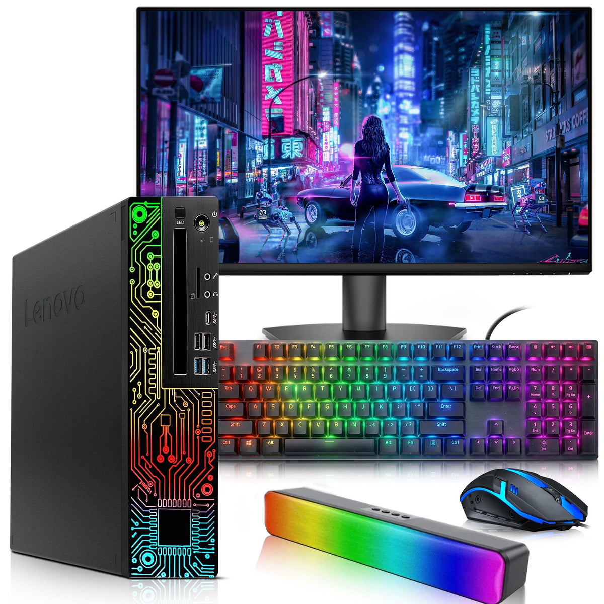 RGB Desktop PC Intel Core i5-8500 16GB DDR4 RAM 256GB SSD 500GB HDD GeForce GT 1030 D442794