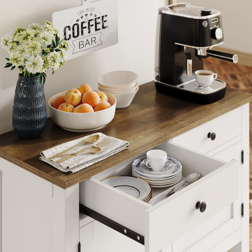 White Console Table with Storage J460818