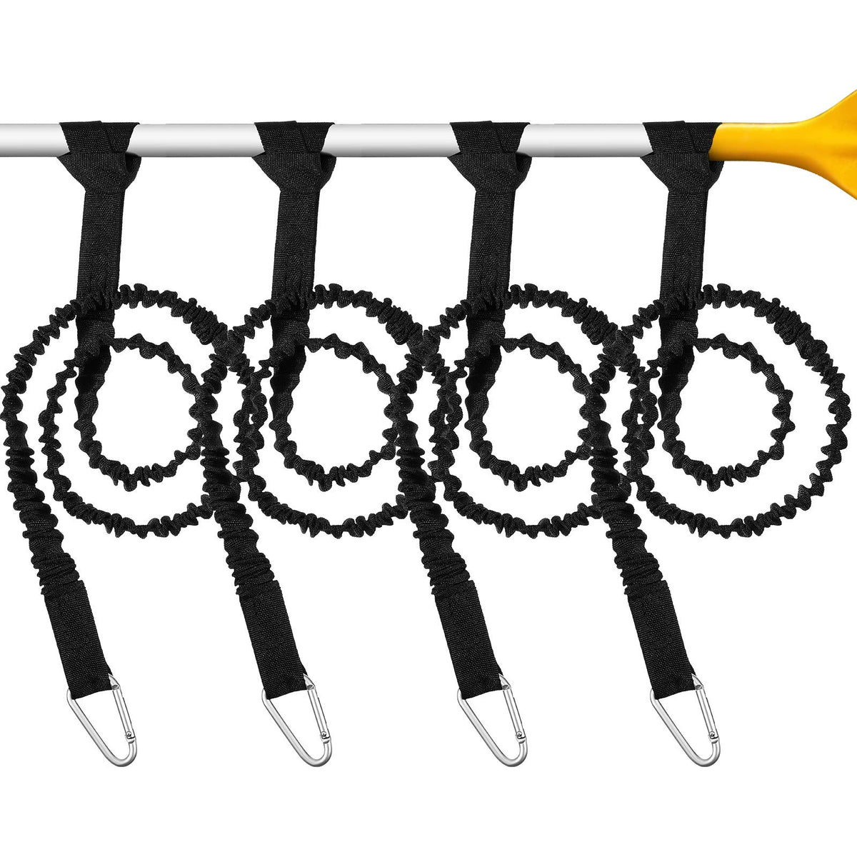 4 Pcs Stretchable Coiled Kayak Paddle Leash B5315