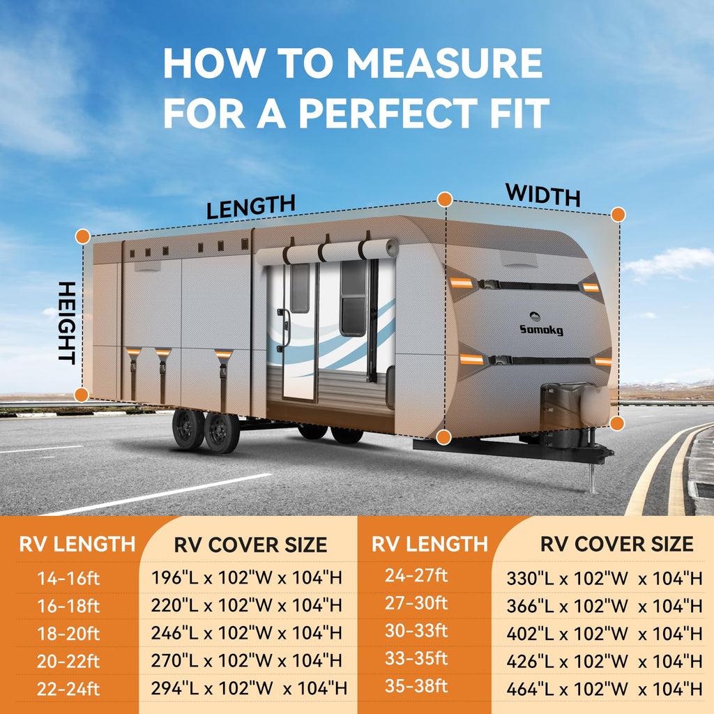 14-16 FT Heavy Duty 8-Layer Camper Cover A154
