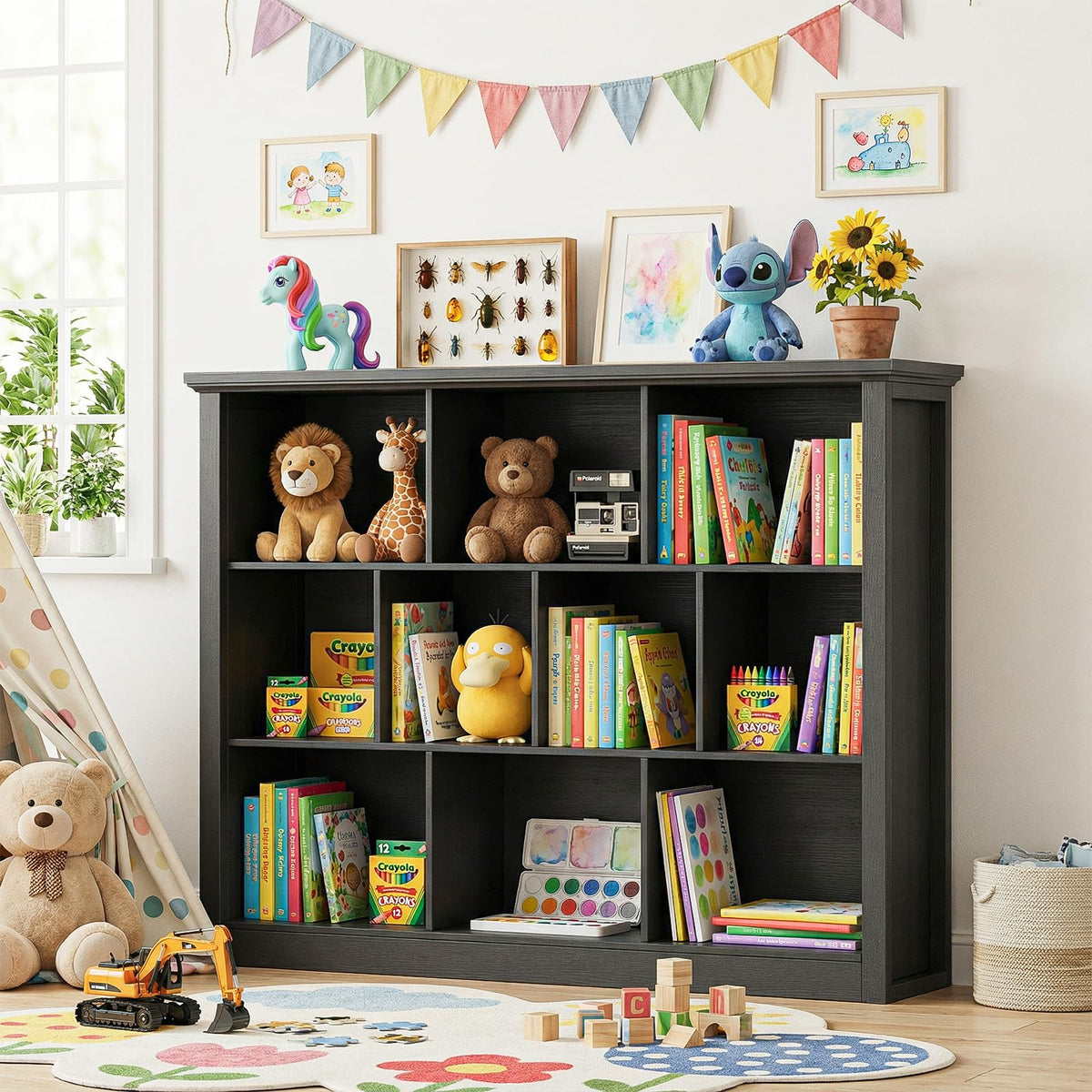 Black Cube Storage Shelf T326