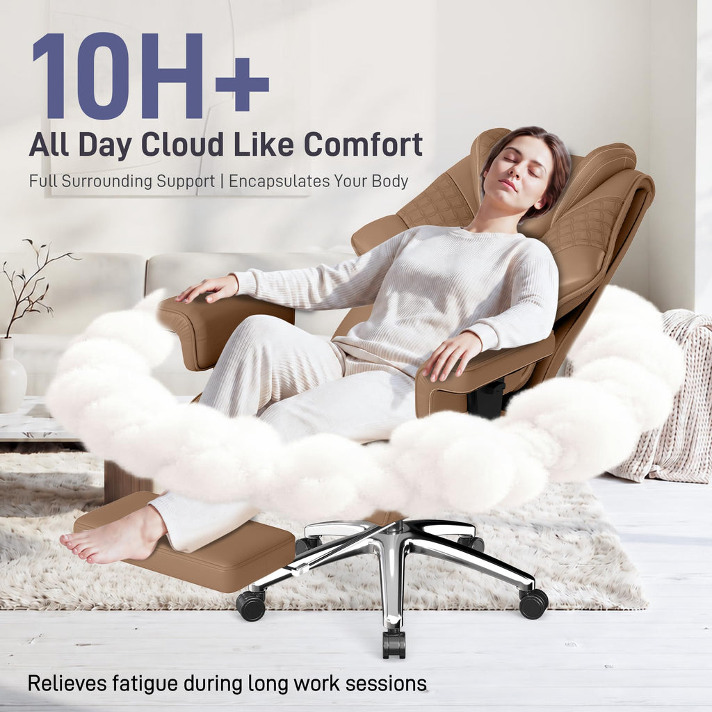 Big and Tall Executive Office Chair with Footrest and Lumbar Support S221