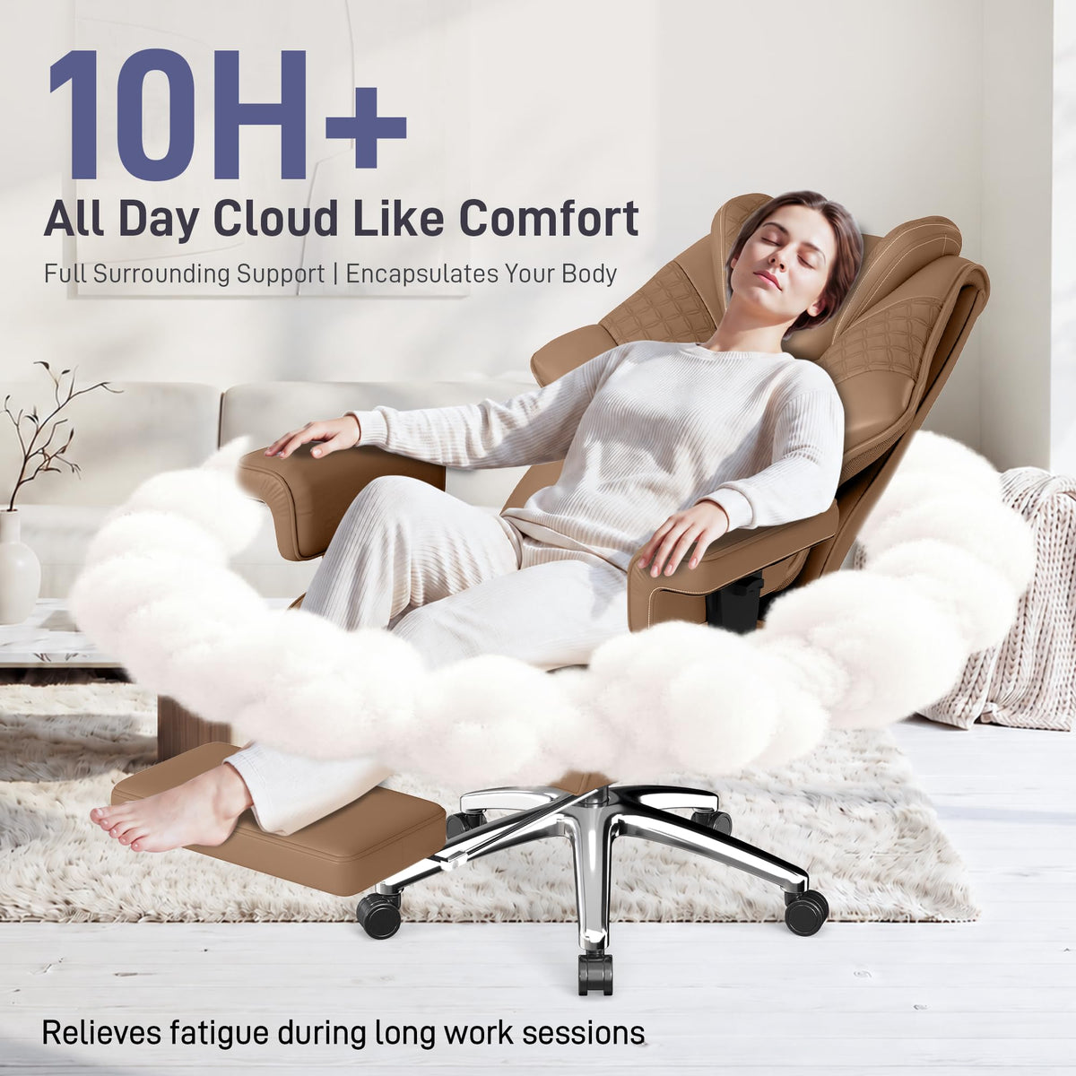 Big and Tall Executive Office Chair with Footrest and Lumbar Support S221