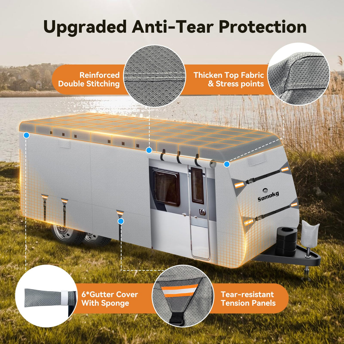 14-16 FT Heavy Duty 8-Layer Camper Cover A154