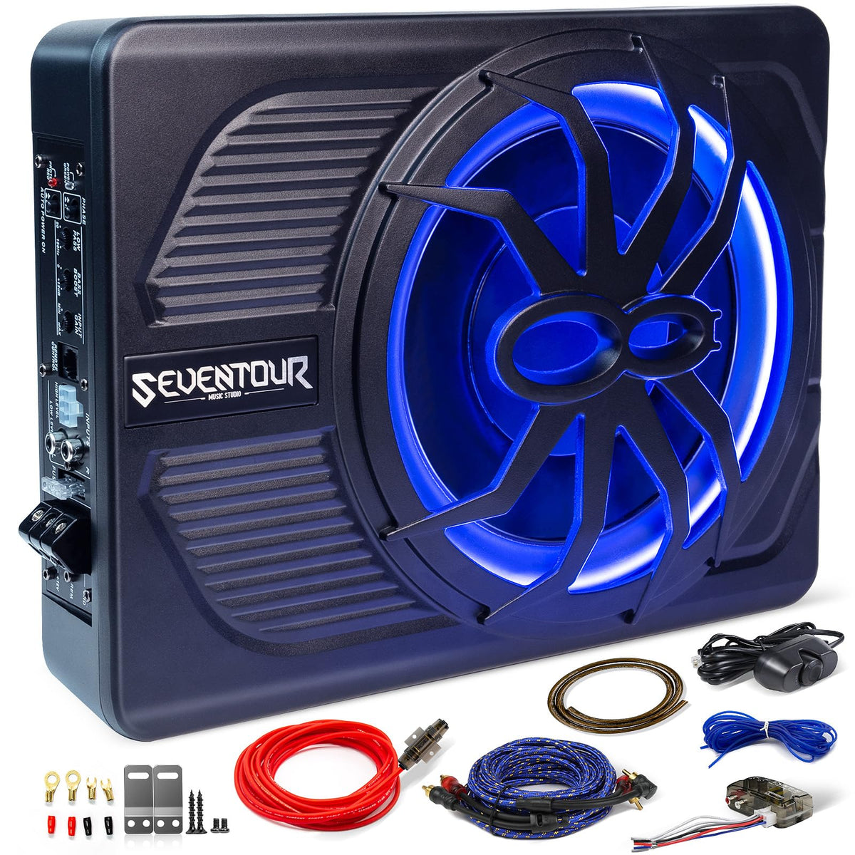 800W Under Seat Car Subwoofer and Amp Package S82923