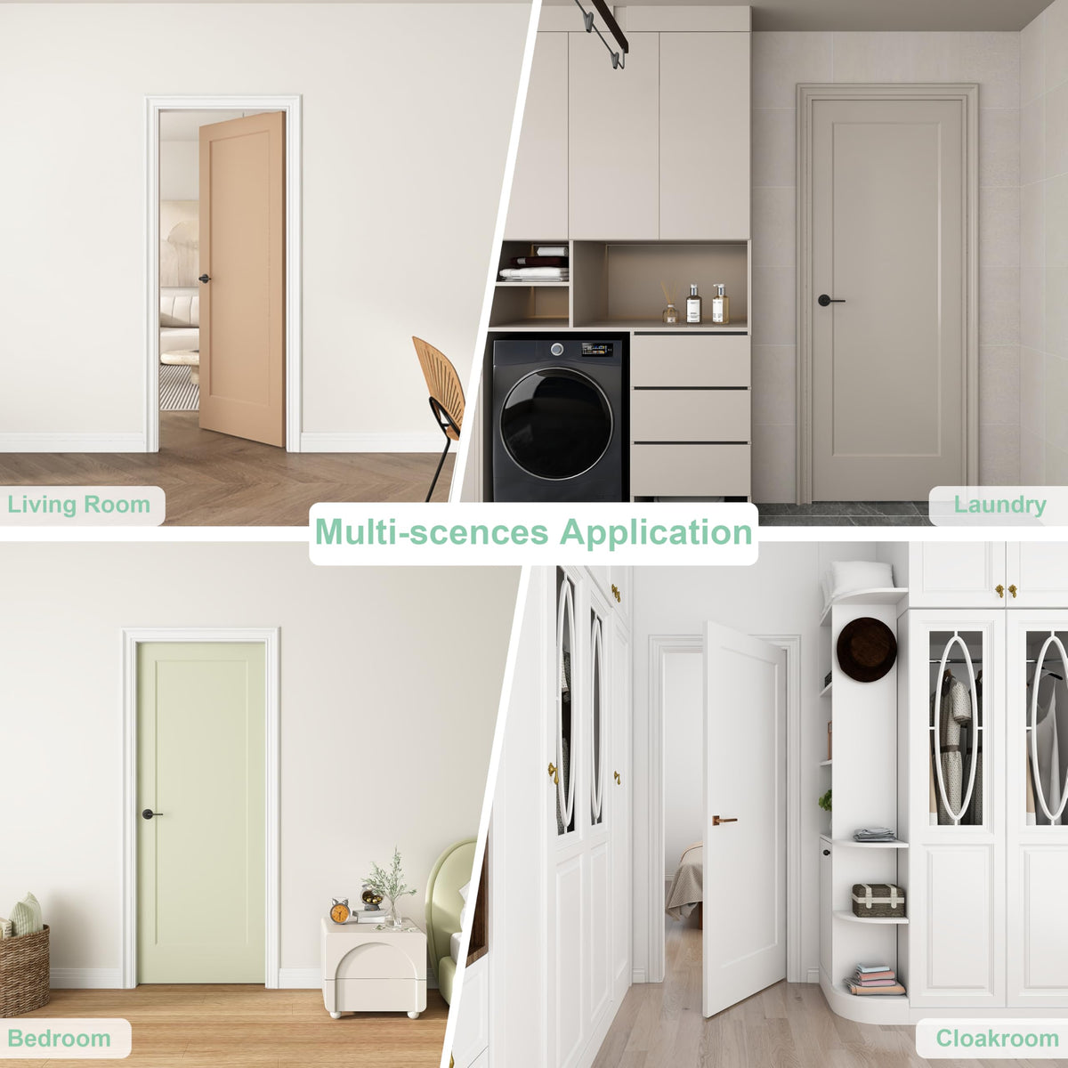 24"x80" 1-Panel Shaker Style White Primed Hollow Core Interior Door Slab H124381