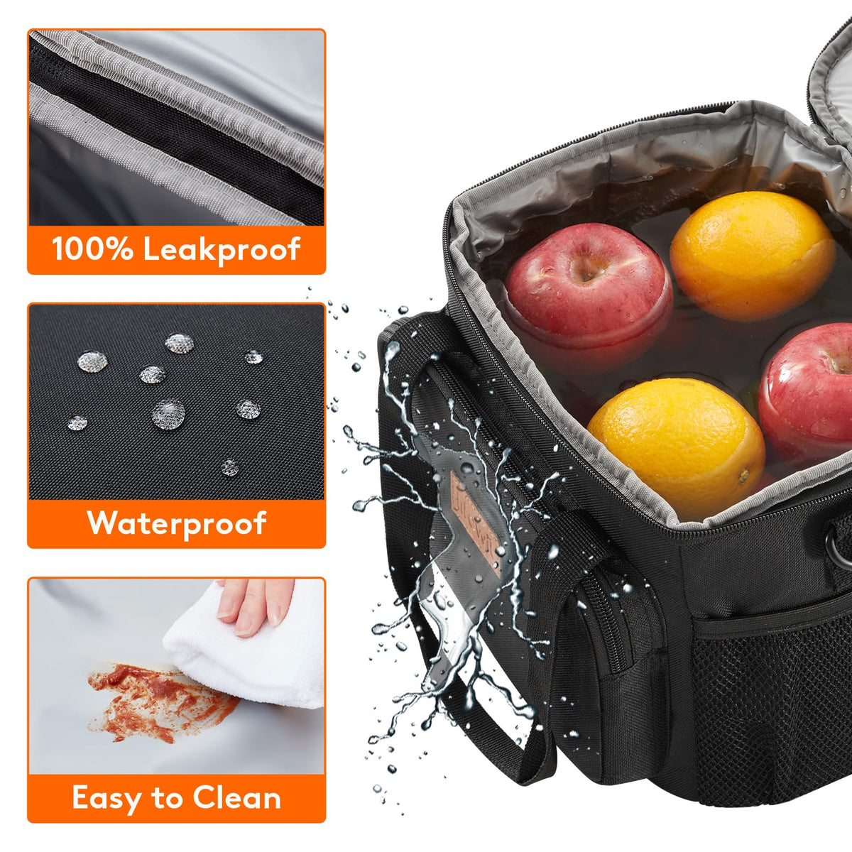 Black Insulated Lunch Bag L159