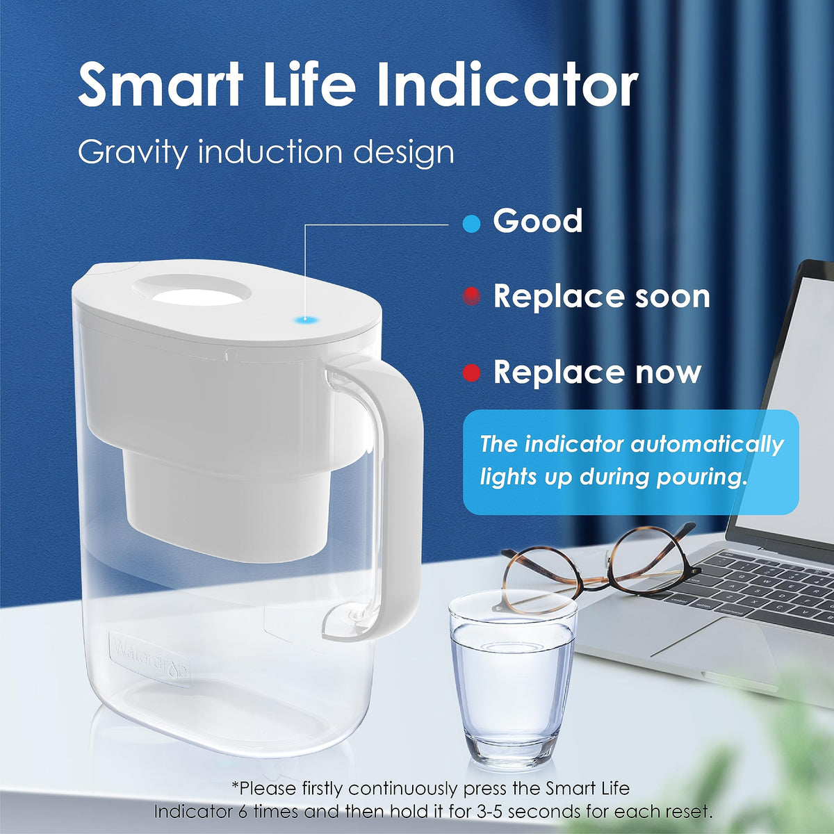 White 10-Cup Water Filter Pitcher L621745